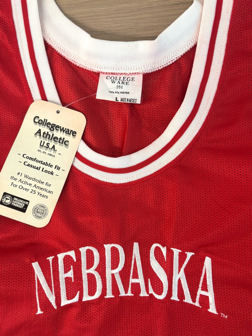 Vintage Nebraska Red Men’s Basketball Jersey with White Trim